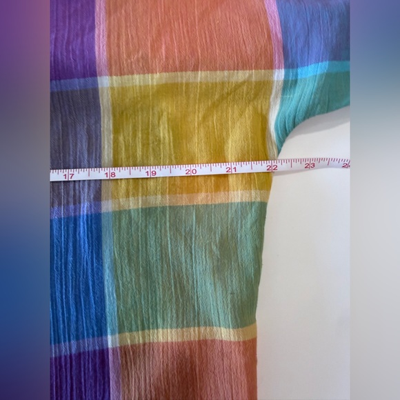 Vintage Colorblock Plaid Button-Up Shirt Size 10 Cottagecore Coastal Grandma - Picture 6 of 7